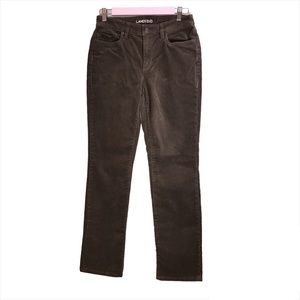 Brown Corduroy Mid Rise Straight Leg Pants by Lands’ End Size 6